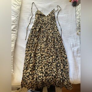Abercrombie & Fitch Black and Tan Floral Midi/Maxi Dress